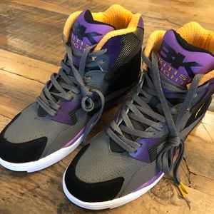 British Knights BK Dymacel Black Purple Gold 6-Inch High Top Sneaker
